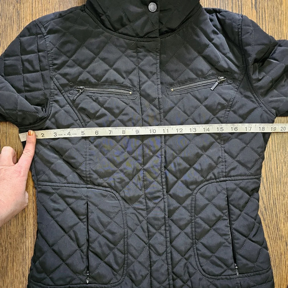 Calvin Klein Quilted Diamond Pattern Faux Fur Black Jacket Size Women's Small - Picture 7 of 14